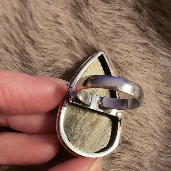 Silver Obsidian Silver Ring - Picture 5 of 5